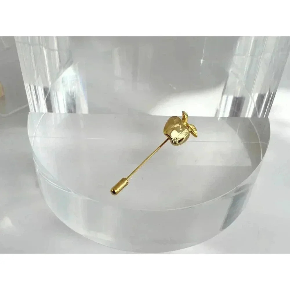Vintage Gold Colored Apple Stick Pin - Picture 5 of 9